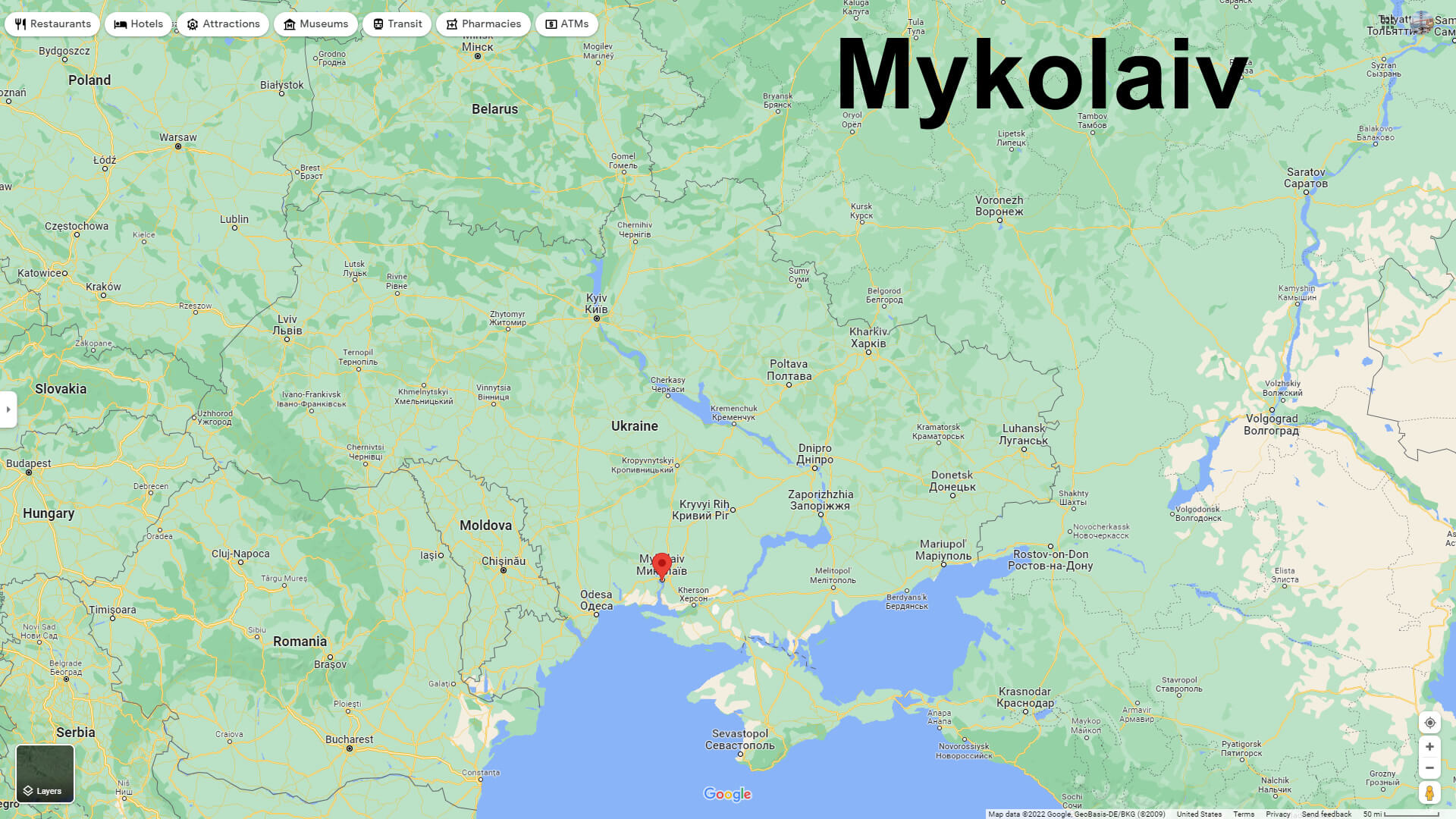 Where is Mykolaiv in Ukraine
